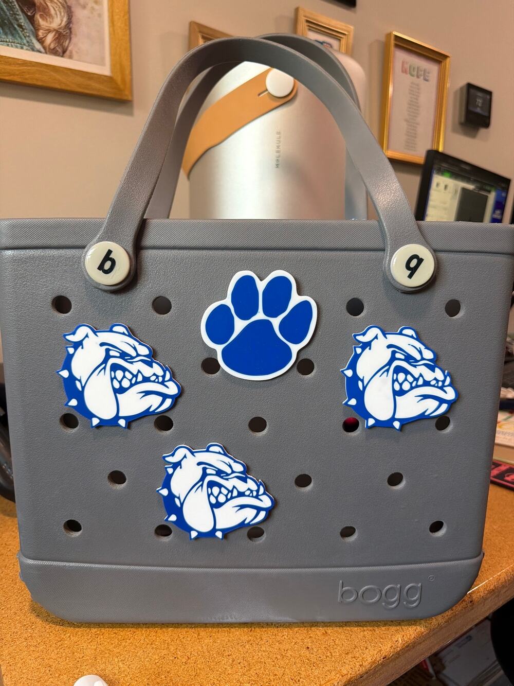 Lot of 4 Royal Blue Bulldogs School Mascot Bogg Bag Charms - Slightly Imperfect